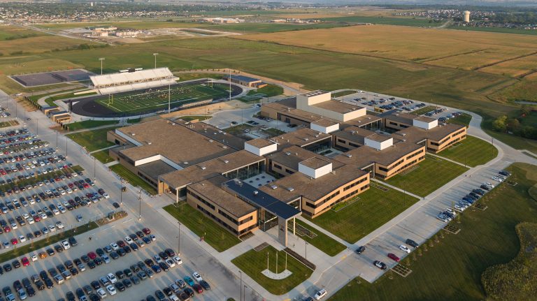 Aerial view of entire school site