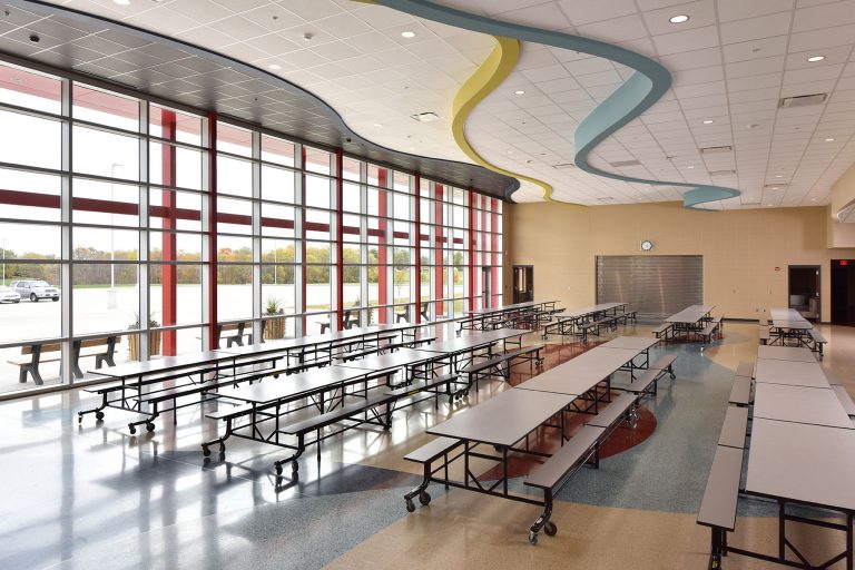 Cafeteria with abundant daylight