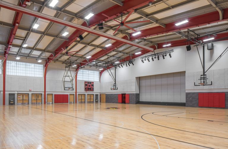 Gymnasium with wood floor