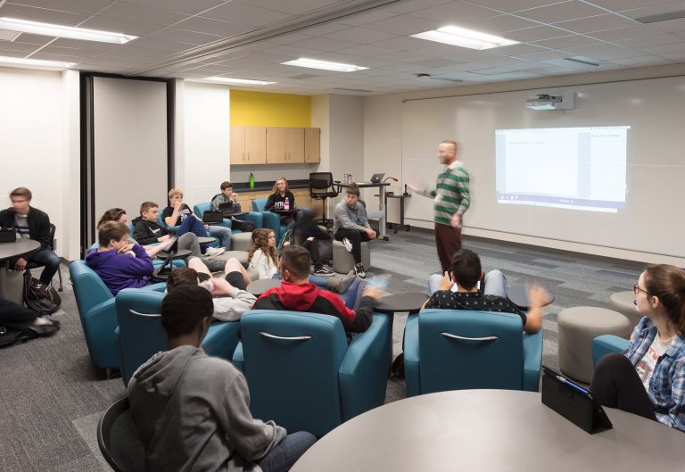 Lecture classroom with soft seating