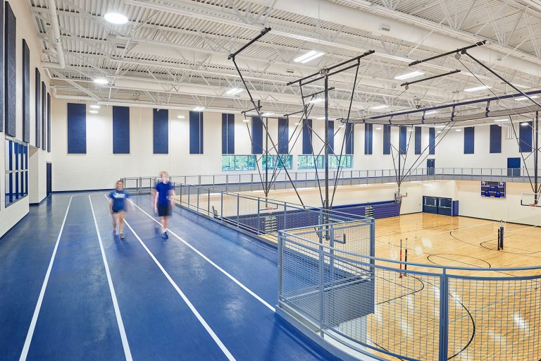 Gymnasium with running track