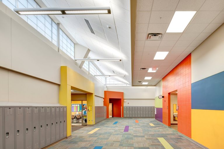 Circulation Corridor showing color palette