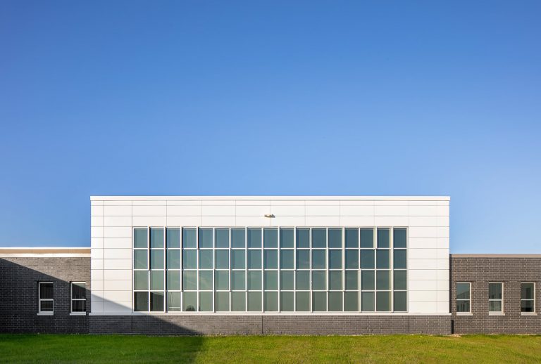 Exterior view of Media Center windows