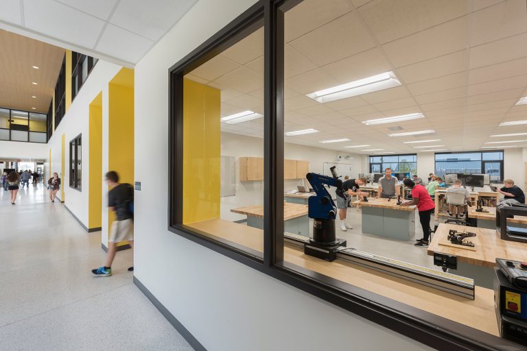 Hallway view of classroom