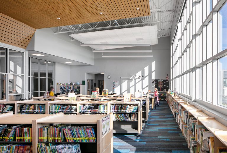 Interior Media Center space with abundant daylight