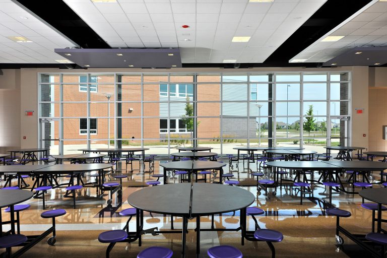 Cafeteria with tables