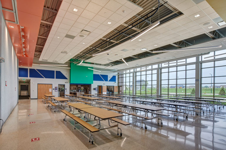 Commons space with ceiling clouds