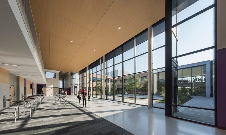 Circulation commons with view to courtyard