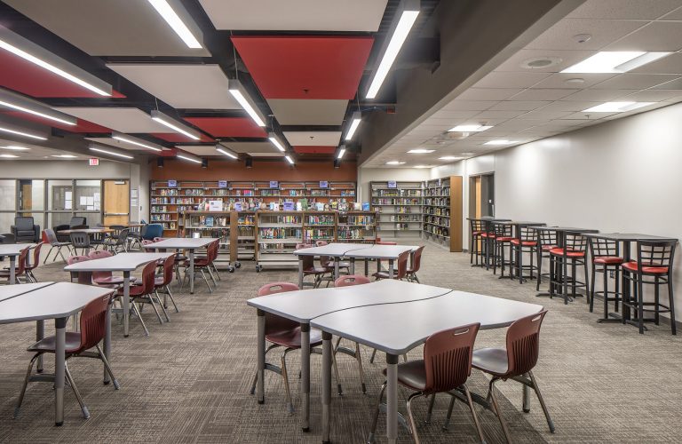 Media center with ceiling features