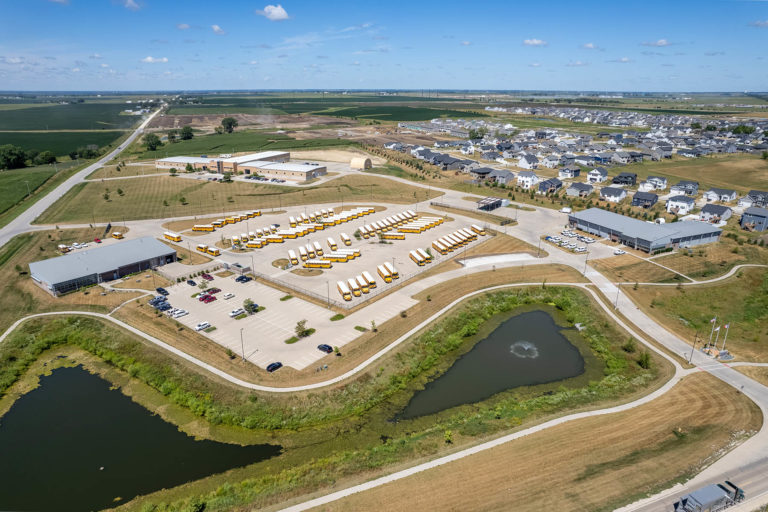 Drone shot above facility