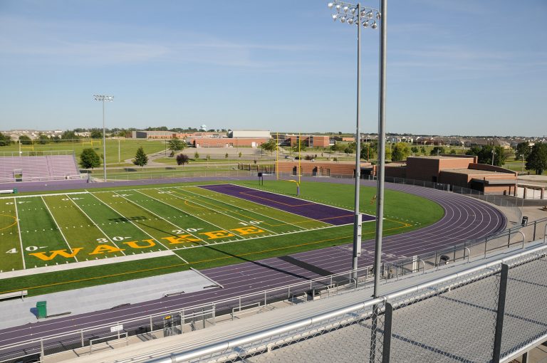 Half of field from stands