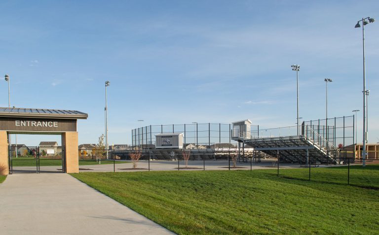 Entrance and field stands