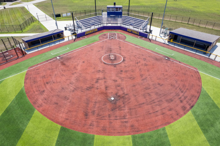 Drone photo of baseball and softball fields