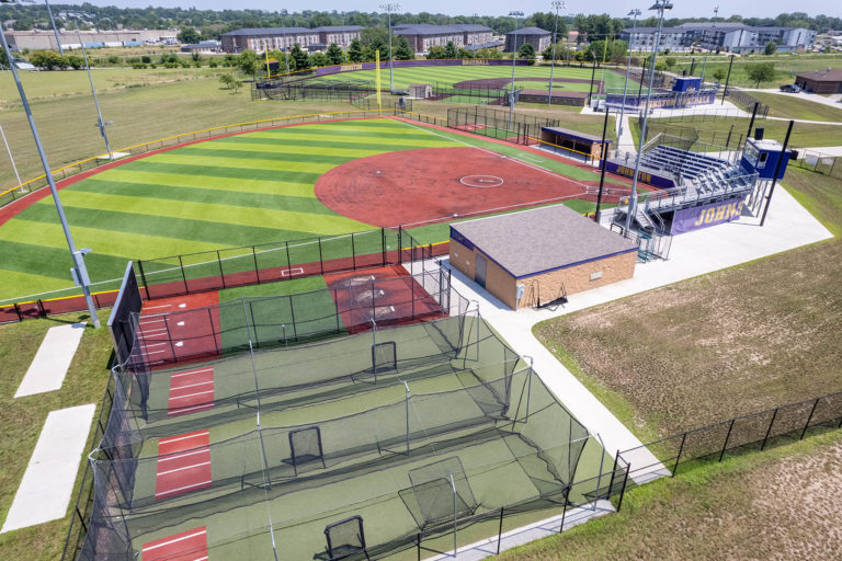 Drone photo of baseball and softball fields