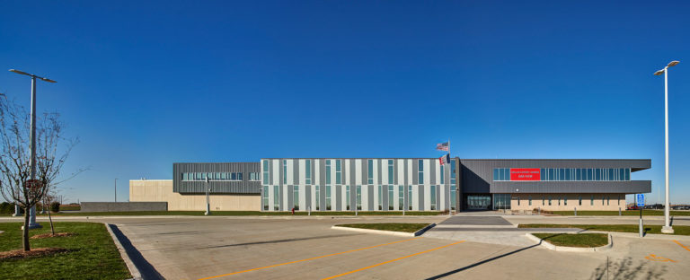 Overall exterior view of front of building