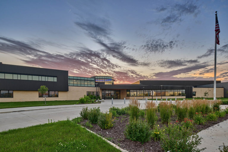 Exterior dusk main entry
