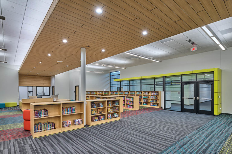 Media center with yellow accent panels