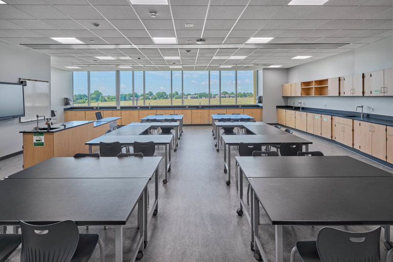 Science classroom with exterio view